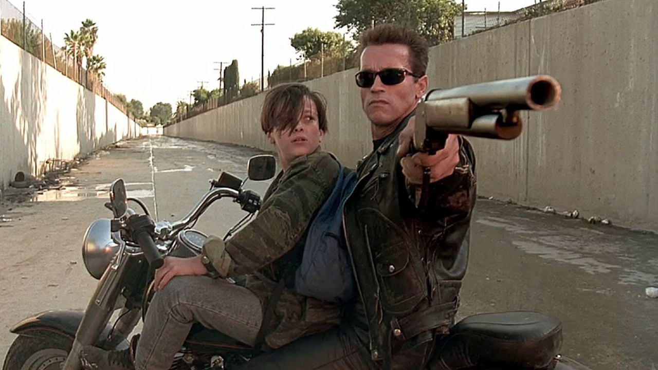 Edward Furlong and Arnold Schwarzenegger in Terminator 2: Judgment Day