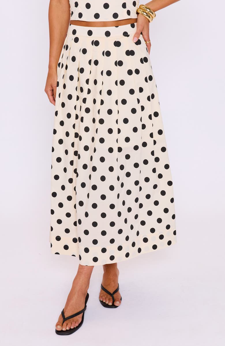 Cami Polka Dot Pleated Maxi Skirt