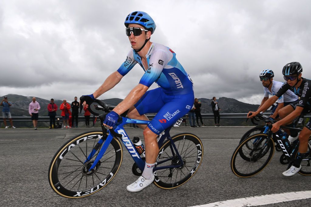 SAN MIGUEL DE AGUAYO SPAIN AUGUST 25 Kaden Groves of Australia and Team BikeExchange Jayco competes in the breakaway during the 77th Tour of Spain 2022 Stage 6 a 1812km stage from Bilbao to Ascensin al Pico Jano San Miguel de Aguayo 1131m LaVuelta22 WorldTour on August 25 2022 in Pico Jano San Miguel de Aguayo Spain Photo by Justin SetterfieldGetty Images