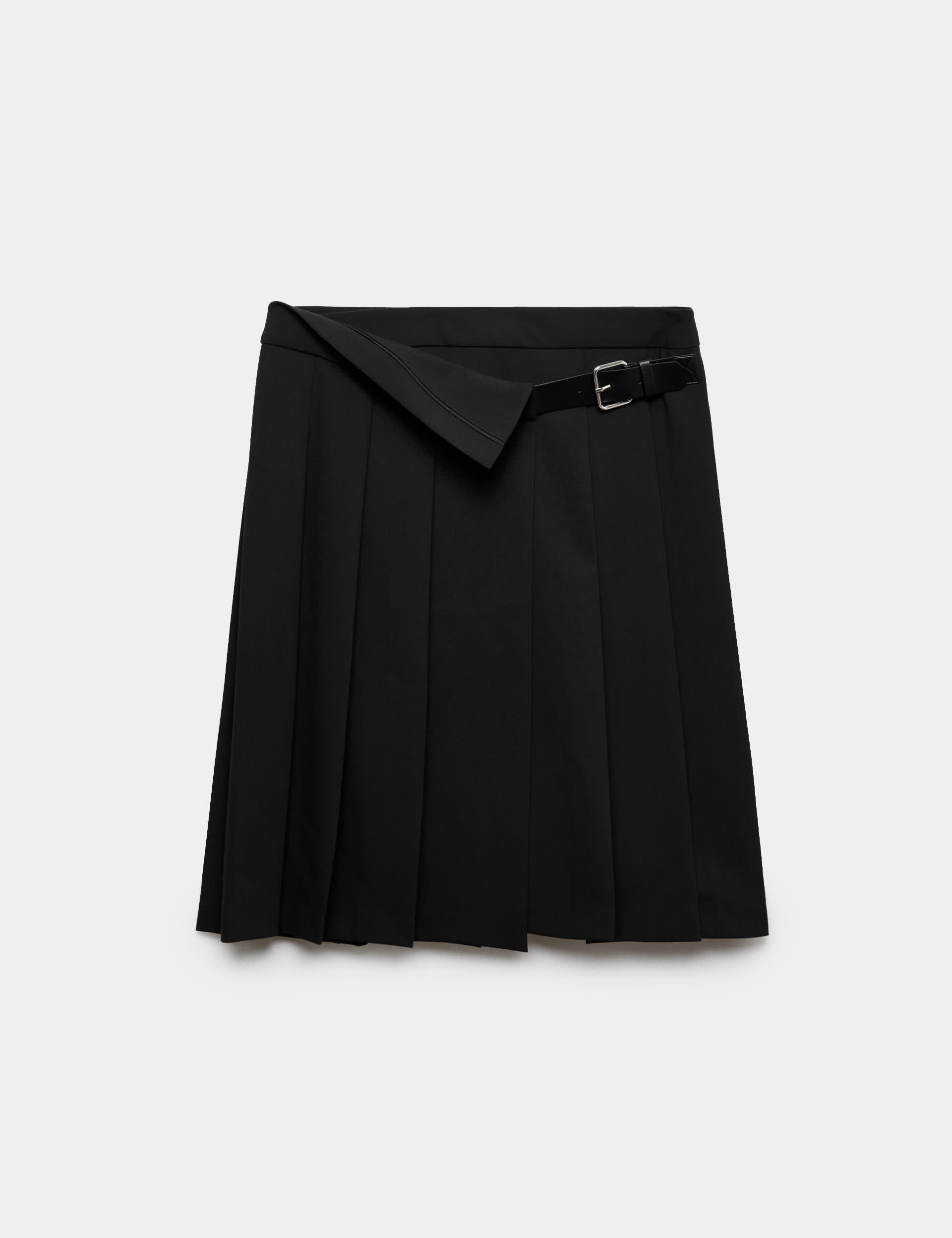 Pleated Wrap Kilt Skirt