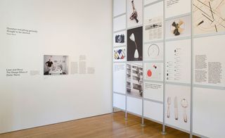 A wall display at the design museum
