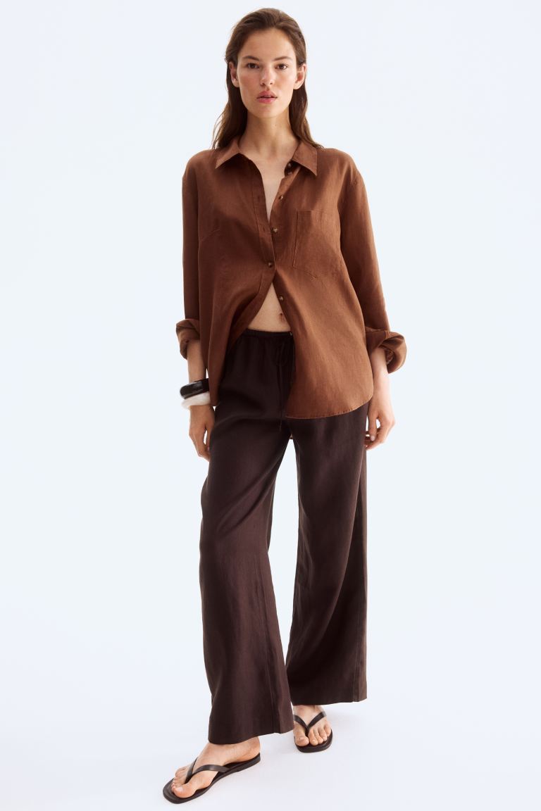 Linen Drawstring Trousers