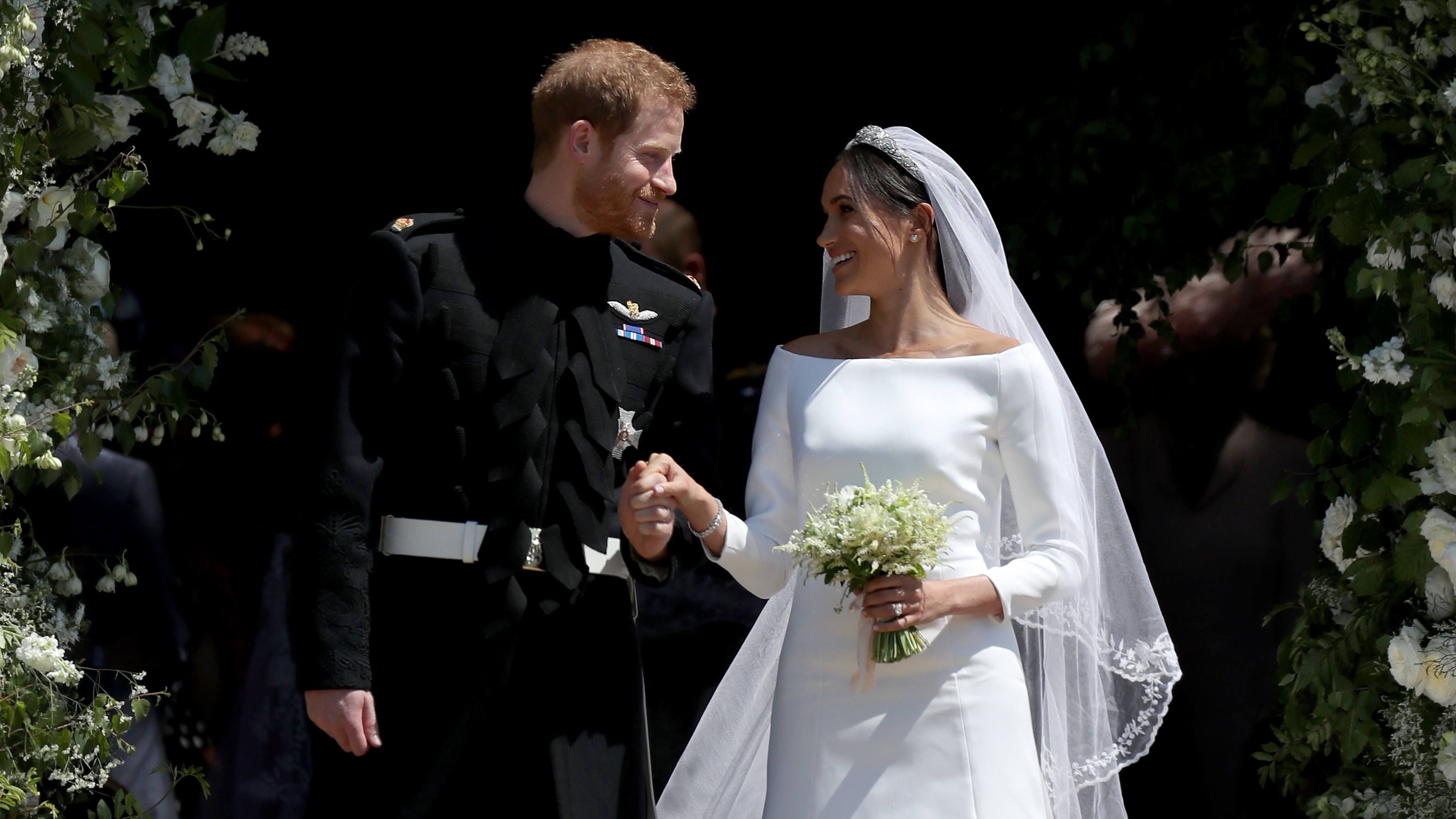Royal wedding that was watched more at the time than Prince Harry and Meghan's revealed. Seen here are the Sussexes on their wedding day