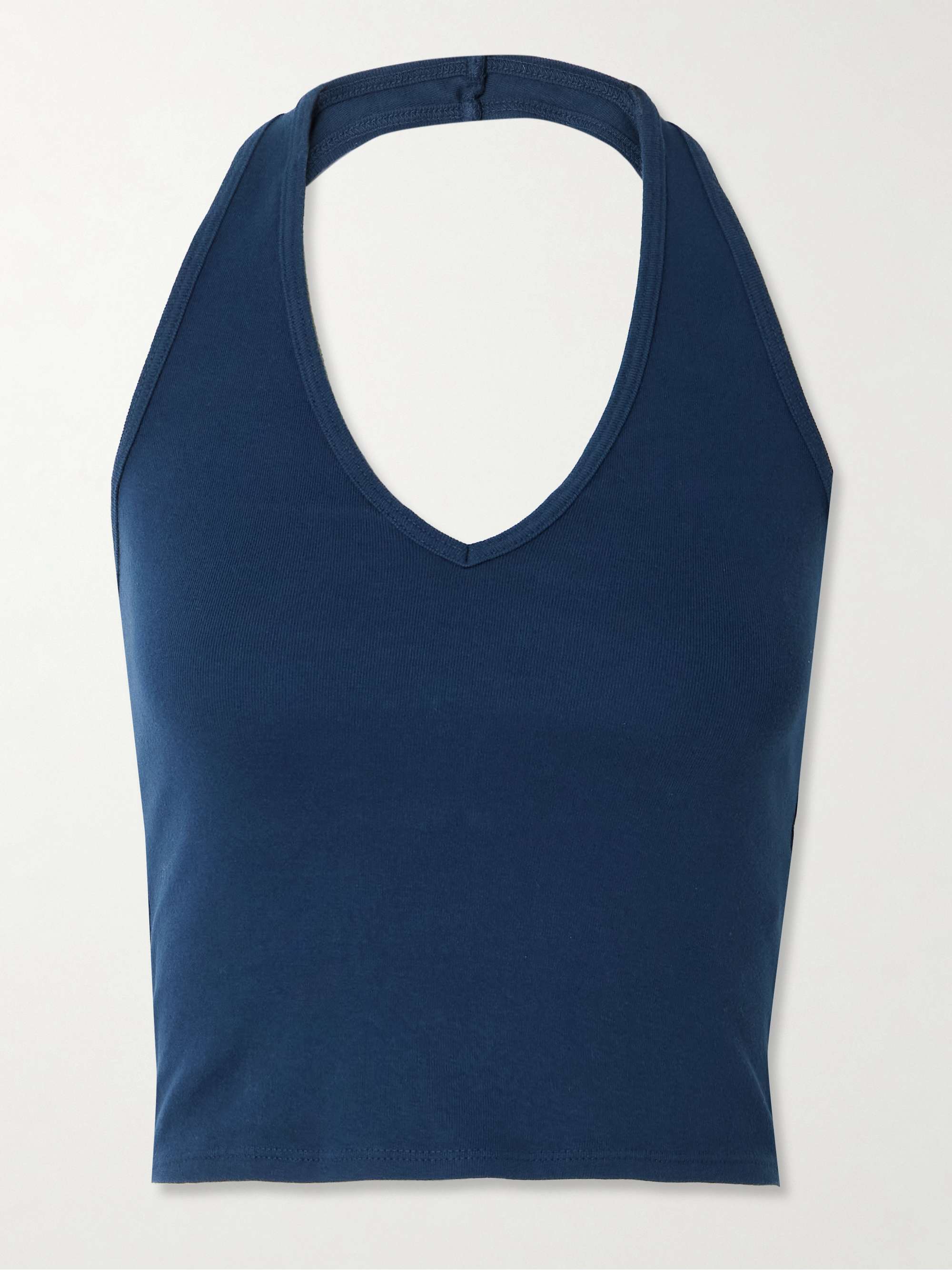 Britt Ribbed Cotton-Jersey Halterneck Top