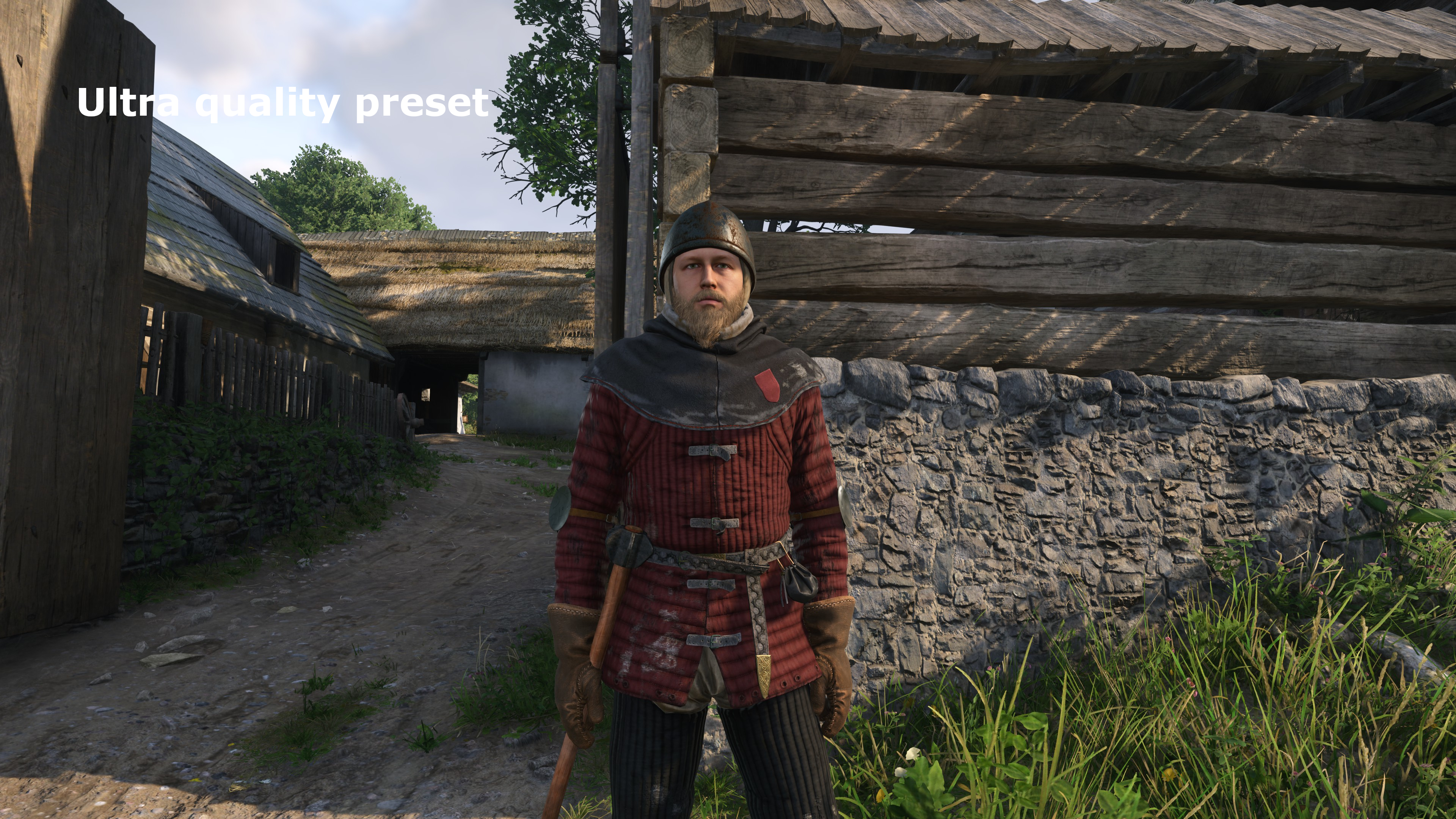 A screenshot from Kingdom Come: Deliverance 2 showing the graphics with using the Ultra quality preset