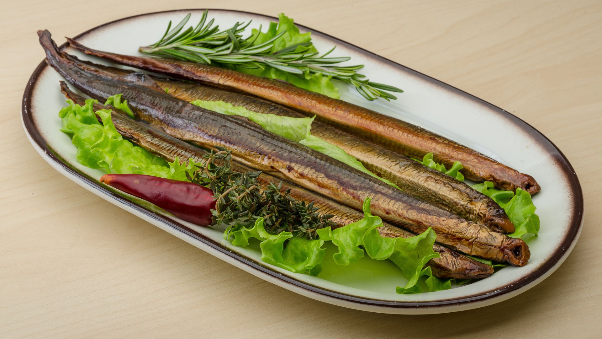 A plate of fried lampreys