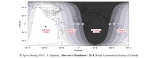 Total Lunar Eclipse of April 15, 2014, Viewing Locations