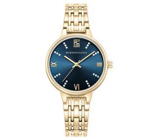 BCBGMAXAZRIA Women's Classic Goldtone Blue Dial Watch