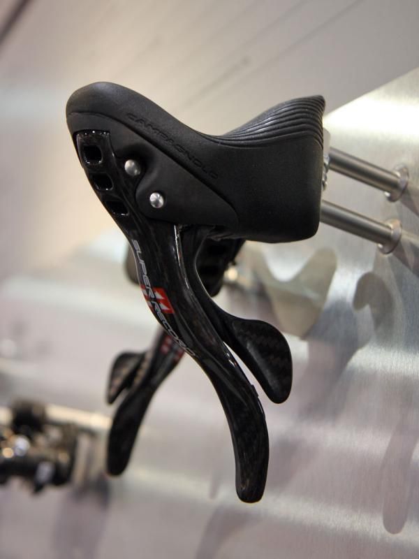 Campagnolo has tweaked the shape of its latest Ergopower levers with a smoother cable run.