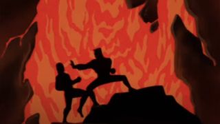 Kyodai Ken and Bruce Wayne fight on Batman: The Animated Series