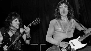 Y&T’s Dave Meniketti and Phil Kennemore performing onstage in 1982
