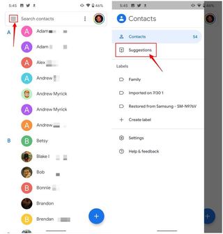 Merge Contacts from Suggestions