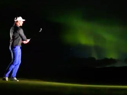 Golfers Play Under Northern Lights At Lofoten Links