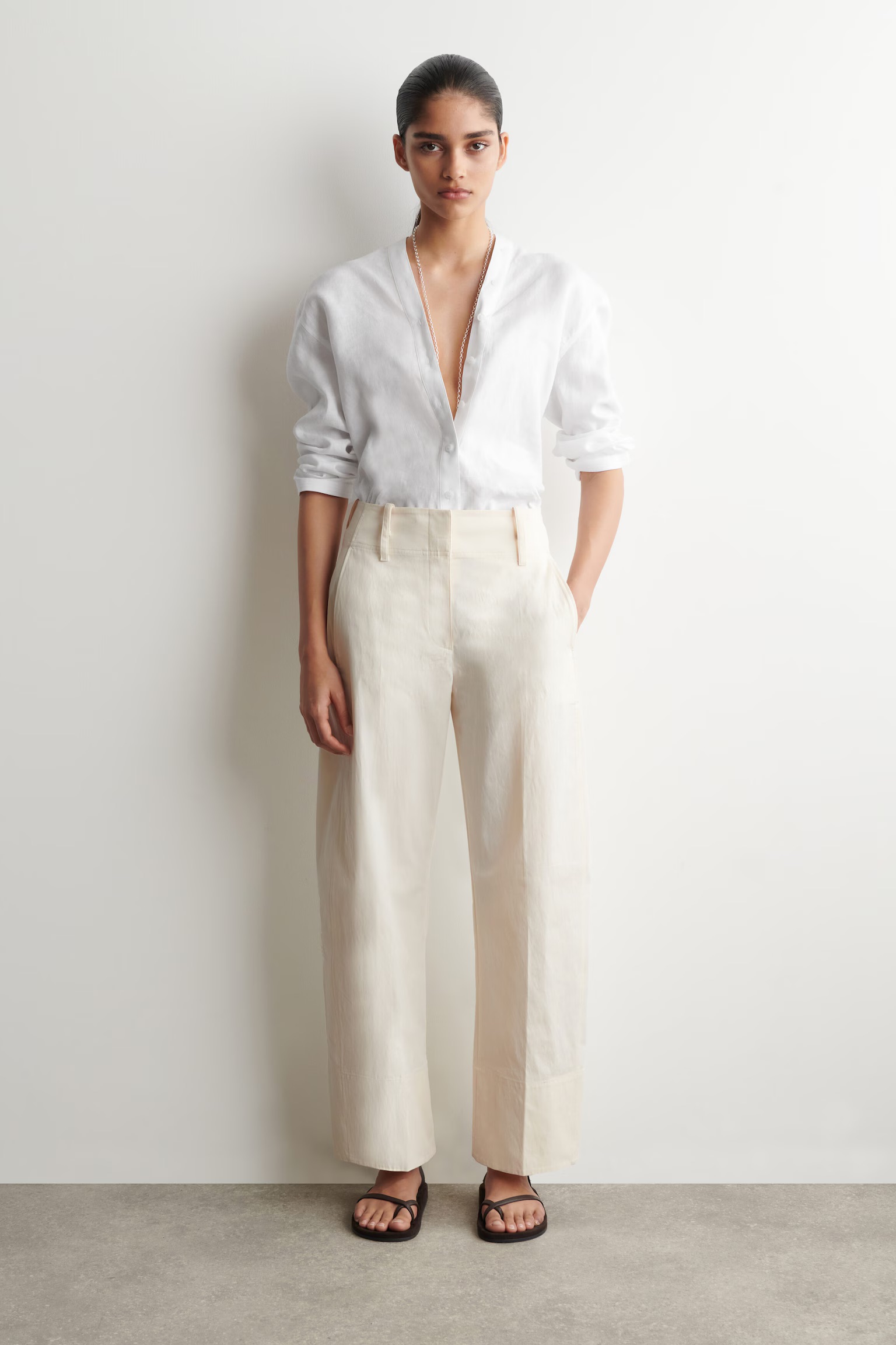 COS, Barrel-Leg Pima Cotton Trousers