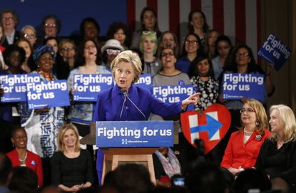 Hillary Clinton campaigns one day before the New York primary