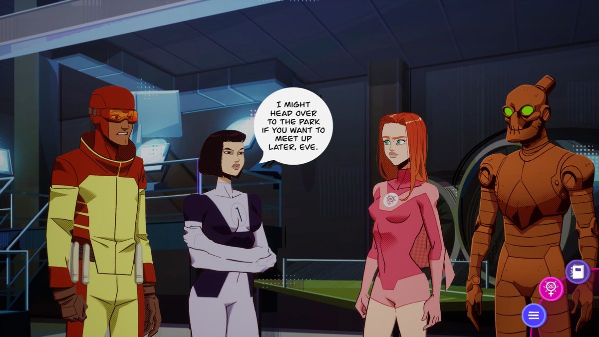 Screenshot from the video game Invincible Presents: Atom Eve