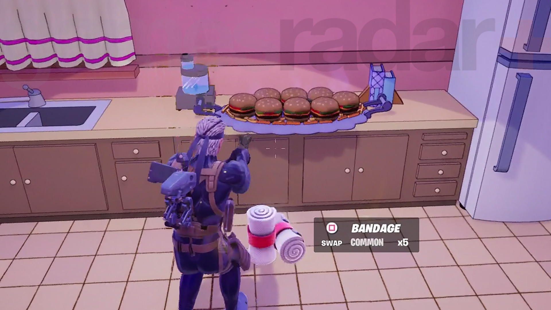 The Gather a Steamed Ham quest in Fortnite Hidden Gags