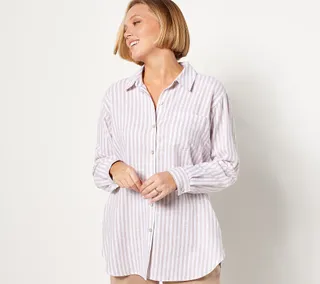 Susan Graver, Linen Blend Tunic Shirt