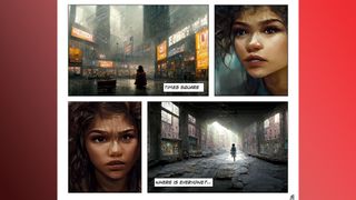 Images from an AI art graphic novel