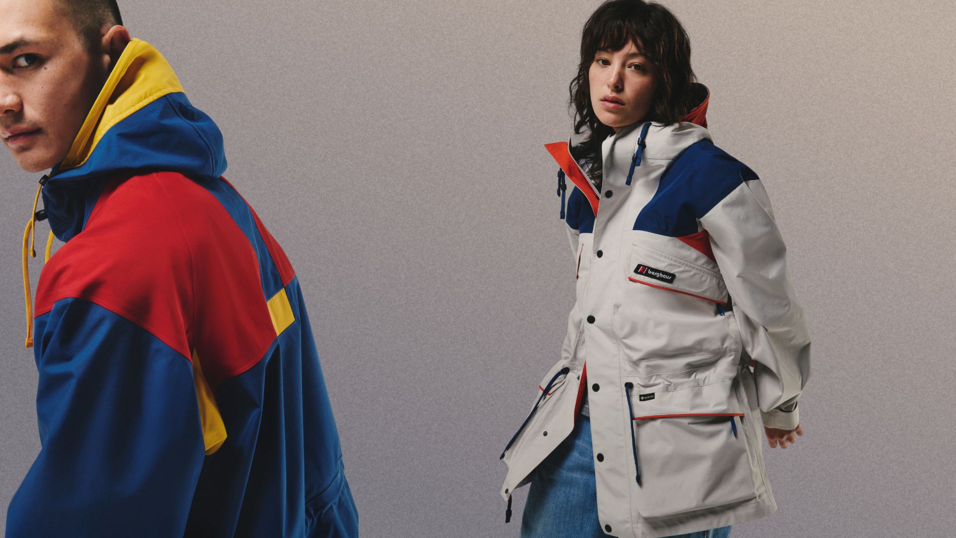 The Berghaus Trango jacket in white and blue