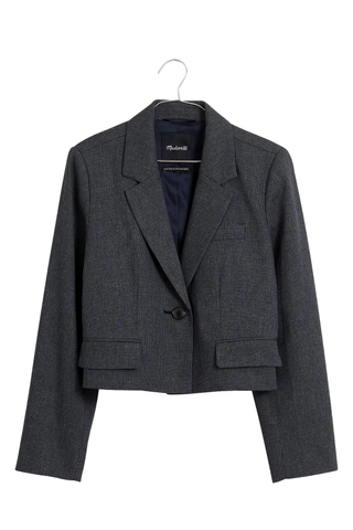 Best Cropped Jackets | Madewell The Sutter Plaid Crop Blazer