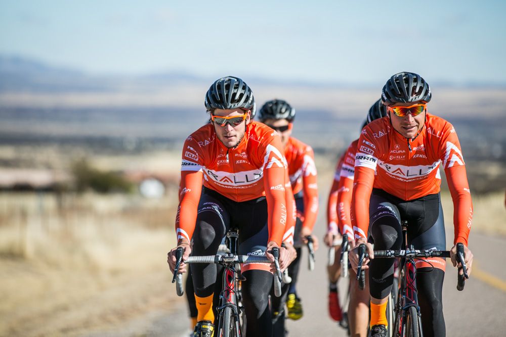 Pierrick Naud and Danny Pate train in Bisbee, Arizona.