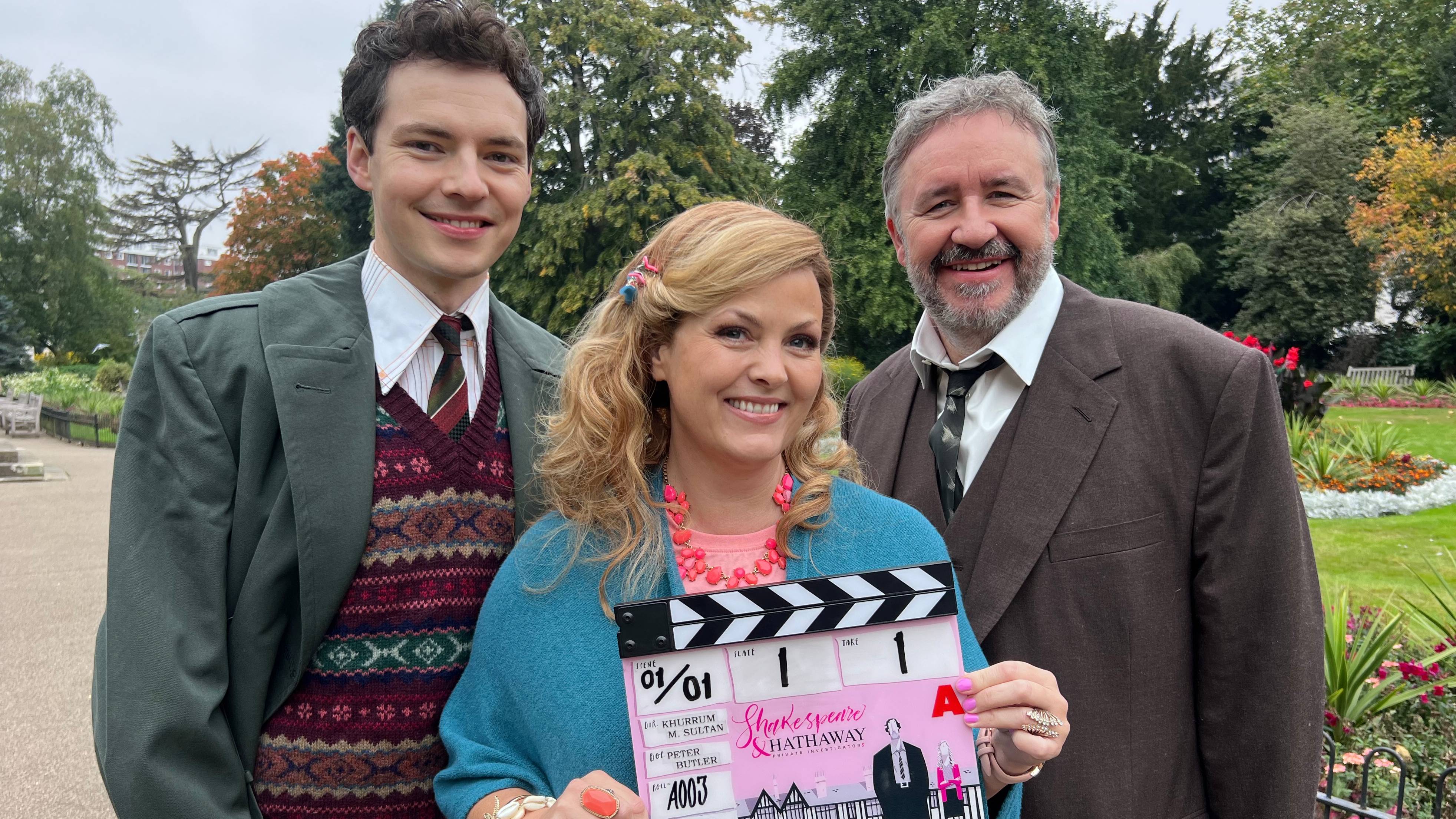 Seb, Lu and Frank on Shakespeare &amp;amp; Hathaway Private Investigators