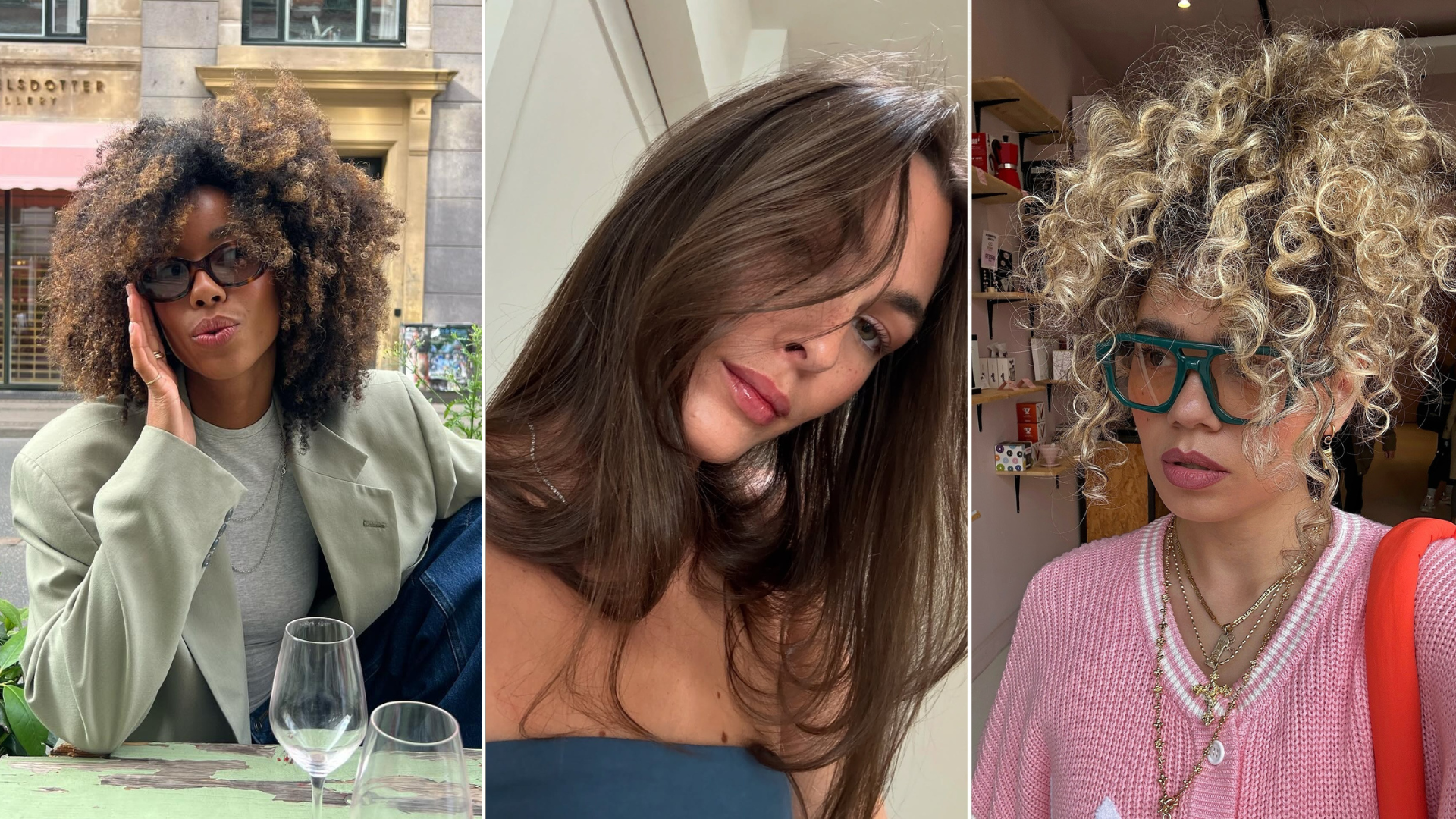 Photo collage of fall hair color trends