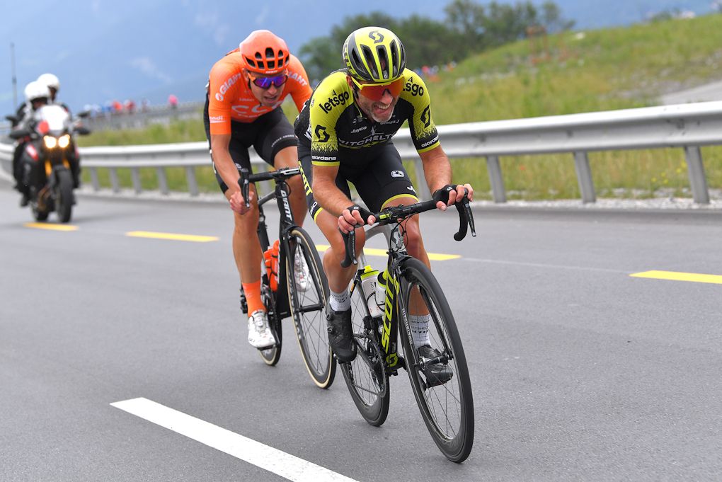 Michael Albasini and Lukasz Wisniowski in a breakaway during stage 7 at Suisse