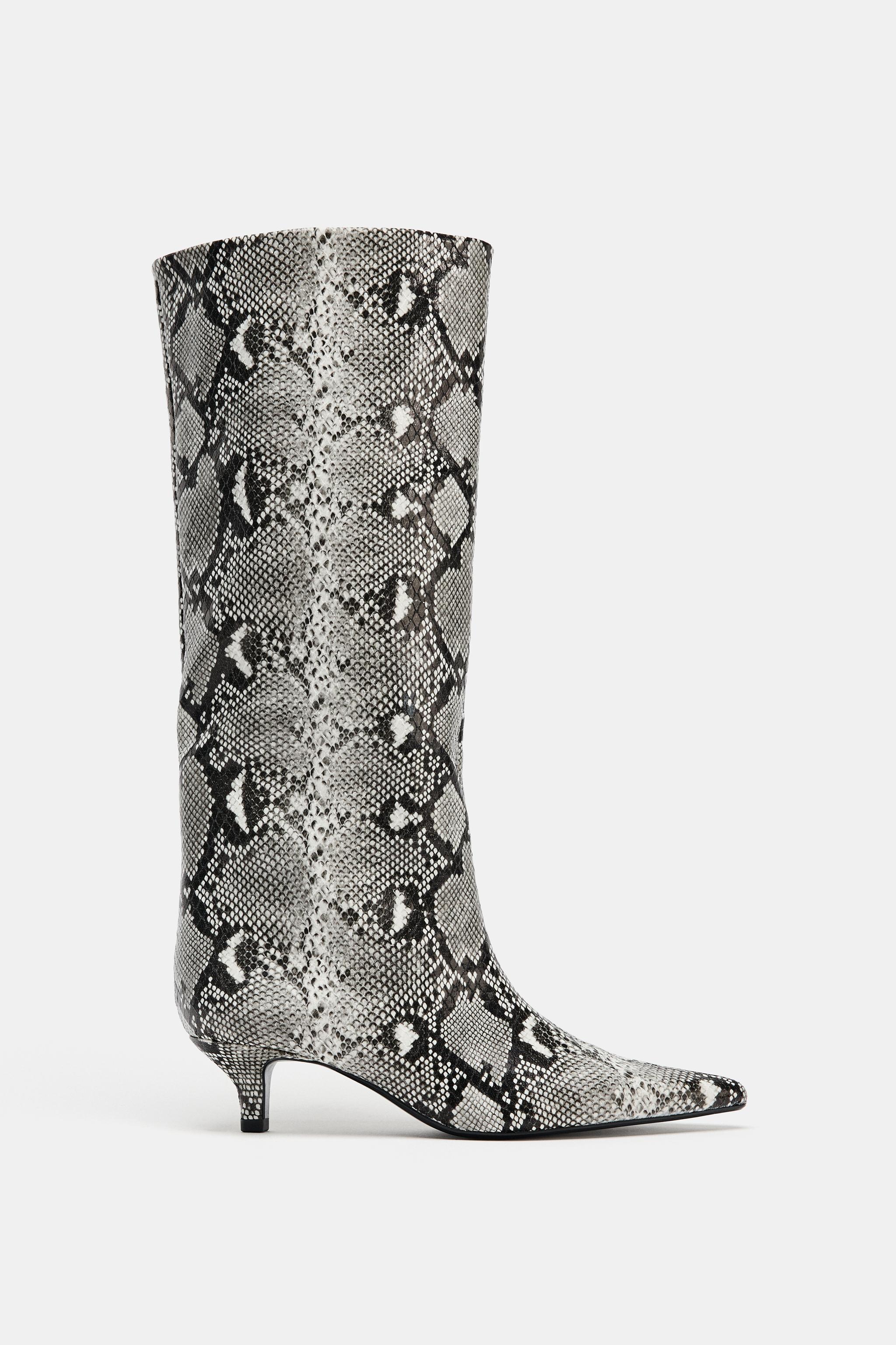 Animal Print Heeled Boots