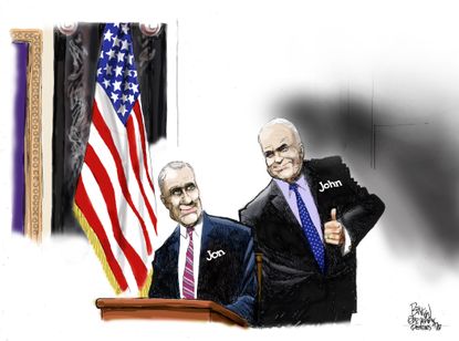 Political cartoon U.S. John McCain replacement Jon Kyl