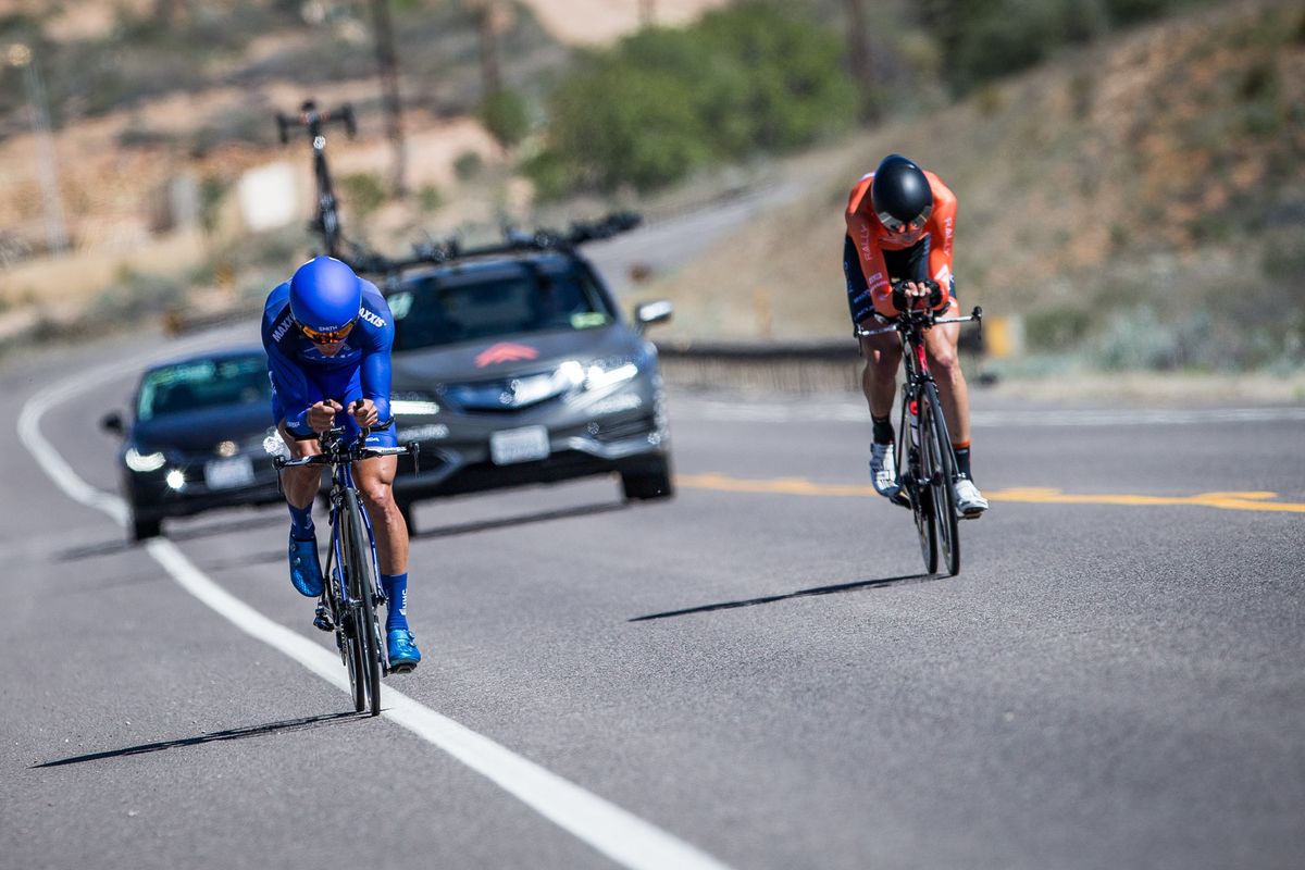 Travis McCabe (UnitedHealthcare) gets caught by Matteo Dal-Cin (Rally).