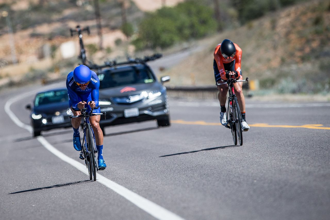 Travis McCabe (UnitedHealthcare) gets caught by Matteo Dal-Cin (Rally).