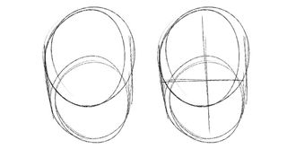 How to draw a face: two overlapping circles