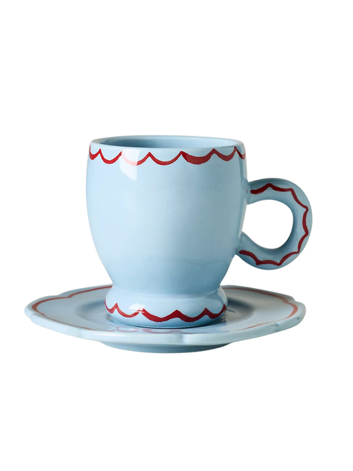 Damson Madder Stoneware Espresso Cup & Saucer