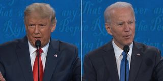 Donald Trump and Joe Biden during the final Presidential debate