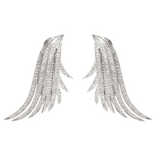 Ana Khouri Diamond Ear Climbers Earring in 18k White Gold 3.00 Ctw