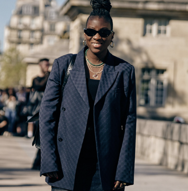 nikki ogunnaike wearing a blazer