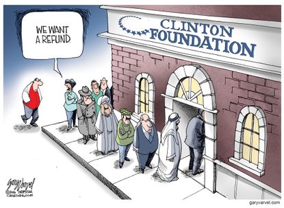 Political cartoon U.S. Clinton Foundation refunds