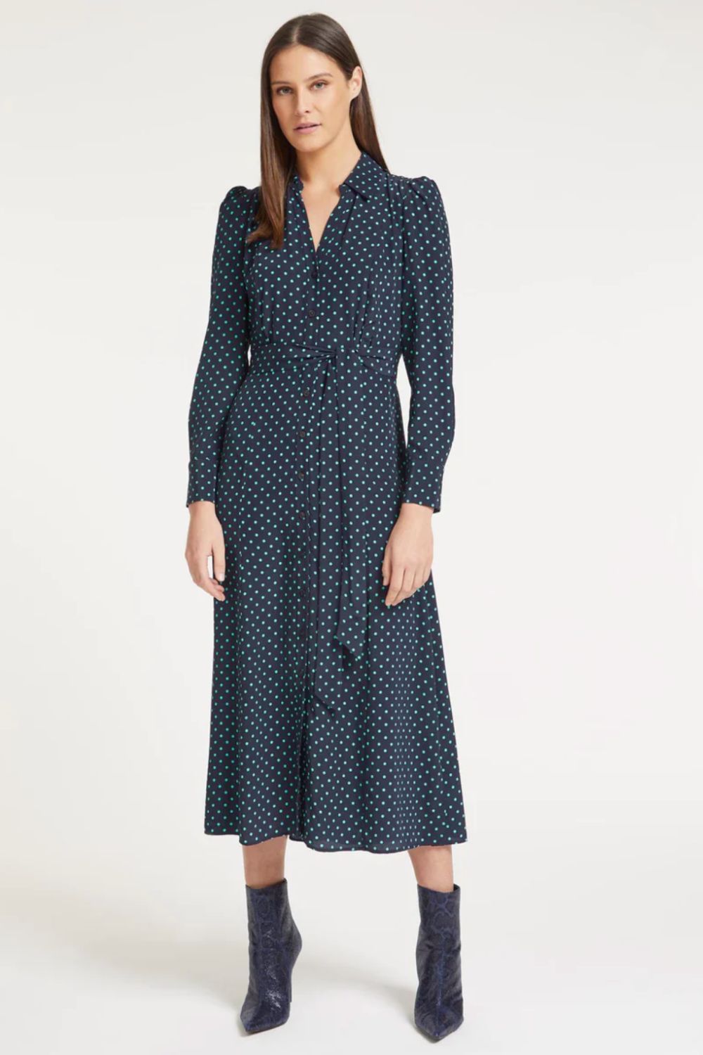 Cefinn Petra Silk Maxi Shirt Dress