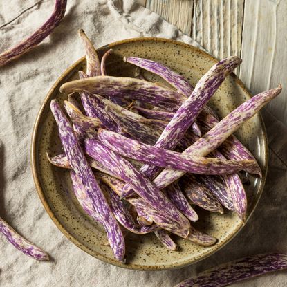 purple dragon tongue beans 
