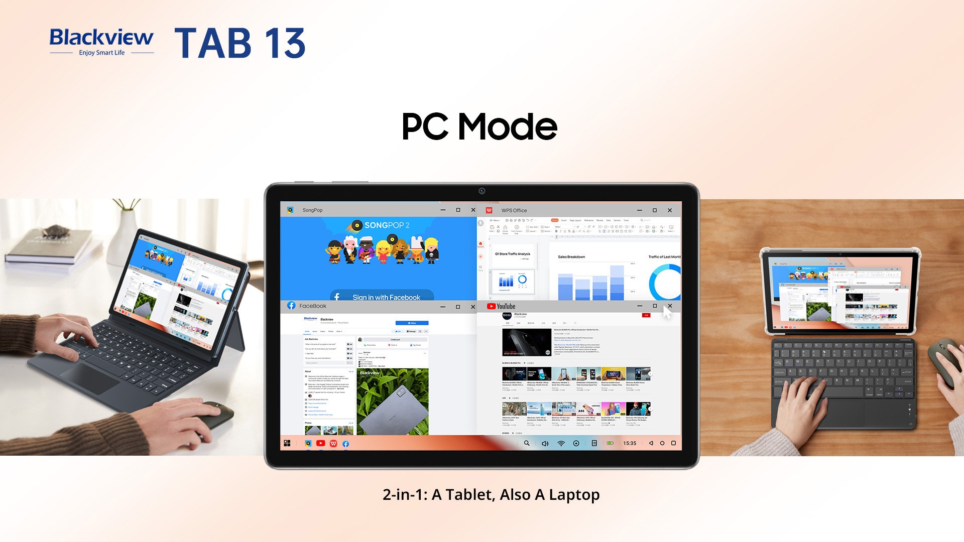 PC modunda Blackview Tab 13 ekranı