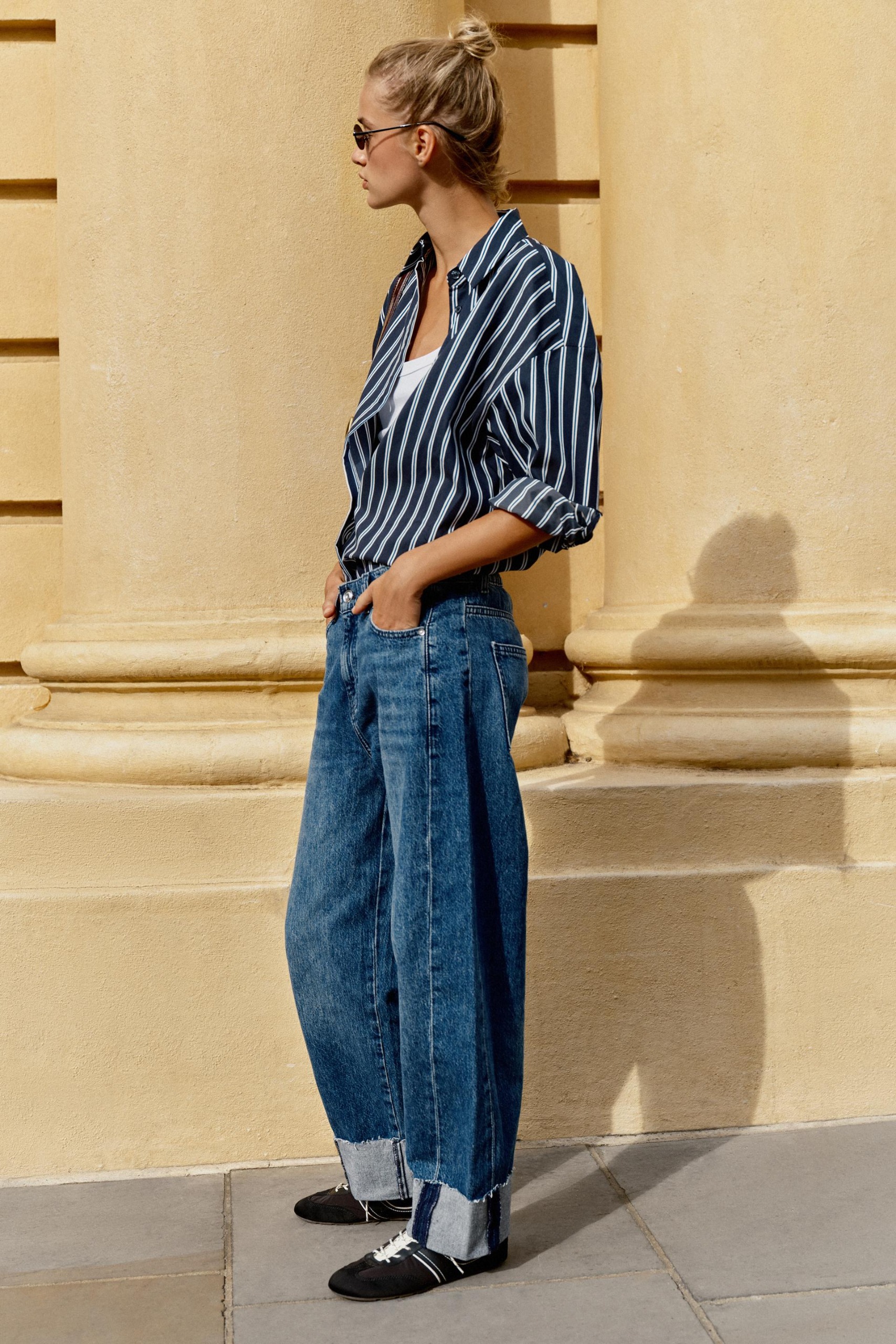 Z1975 Mid-Rise Baggy Cuffed Jeans - Blue - 25 (us 0)