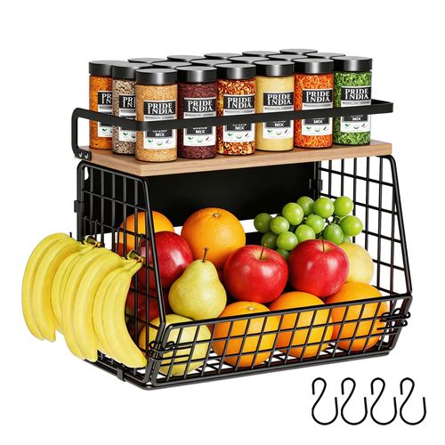 Magnetic Wall Wood Spice Rack