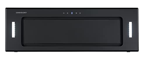 Cookology Bugl900bk/a+ Energy A+ Rated Built-In Black Glass 90cm Integrated Canopy Cooker Hood