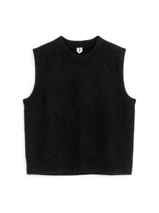 Alpaca-Wool Blend Vest - Black - Arket Gb