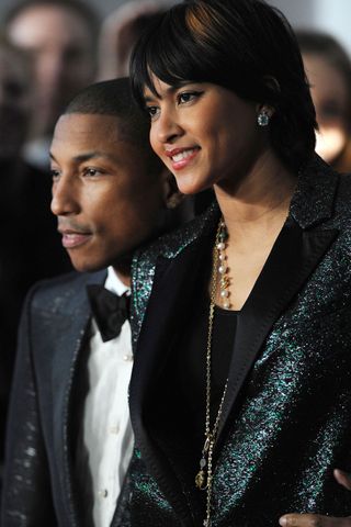 Pharrell Williams and wife Helen Lasichanh at the Brit Awards 2014