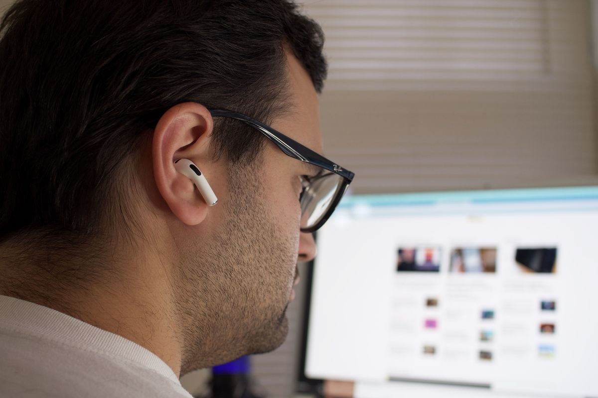AirPods 3 earbud in ear.
