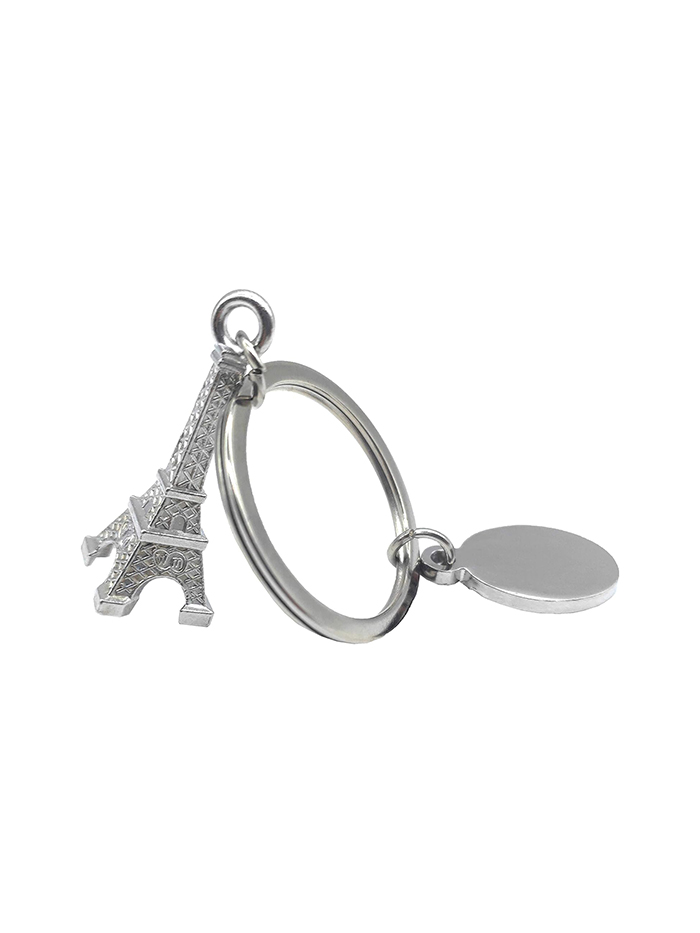 Wpeng Qaoquda Lovely Decoration 3d Souvenir Keychain in Paris the Eiffel Tower in France, Gift Package (silver)