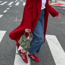 Red trainers trend